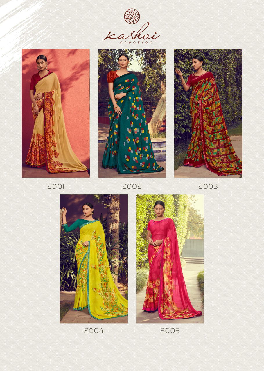 Kashvi Zubaida 2  Latest Fancy Designer Georgette Printed Saree Collection